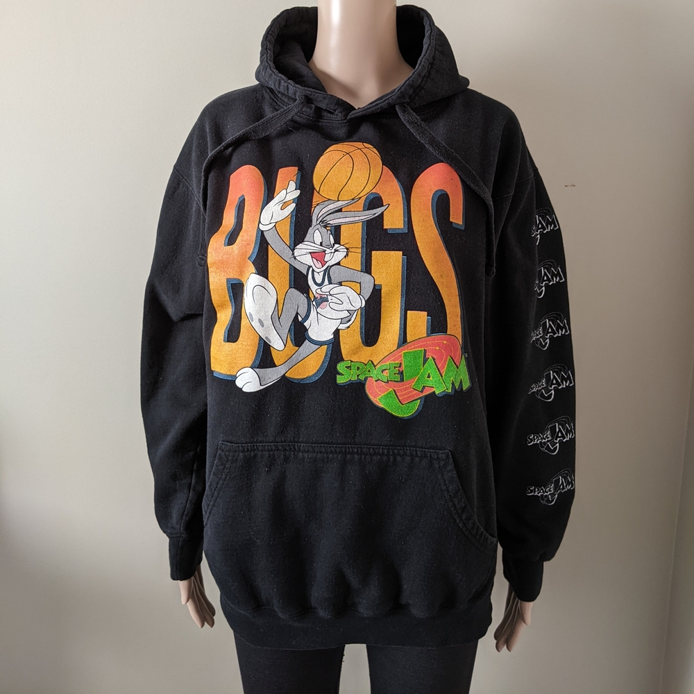 Space Jam Bugs Looney Tunes Black Hoodie, Men's Large